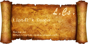 Lipták Csaba névjegykártya