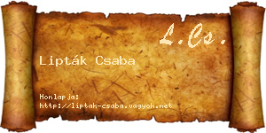 Lipták Csaba névjegykártya
